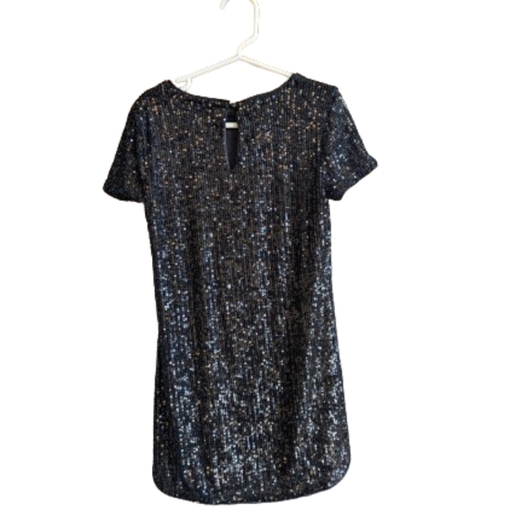 Girls size xxs (7) black sequin party dress by evsie - Picture 2 of 8